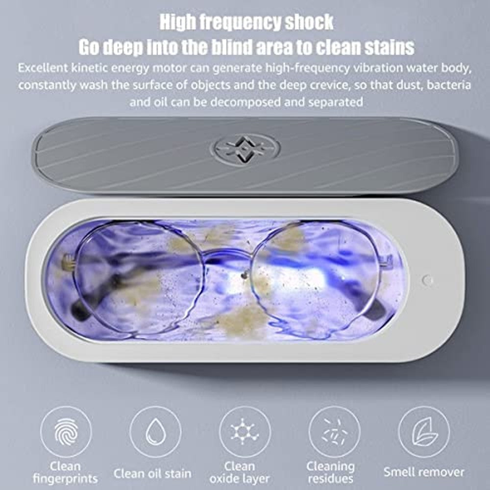 Ultrasonic Eyeglasses Cleaner for All Glasses Jewelry Watches Portable Low Noise Cleaning Machine