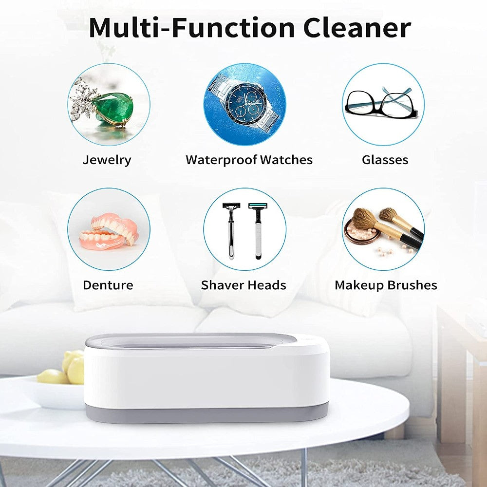 Ultrasonic Eyeglasses Cleaner for All Glasses Jewelry Watches Portable Low Noise Cleaning Machine