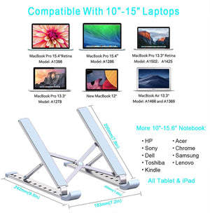 Aluminum Laptop Stand 9 Angles Adjustable Holder Ergonomic Foldable Portable Computer Tablet Stand