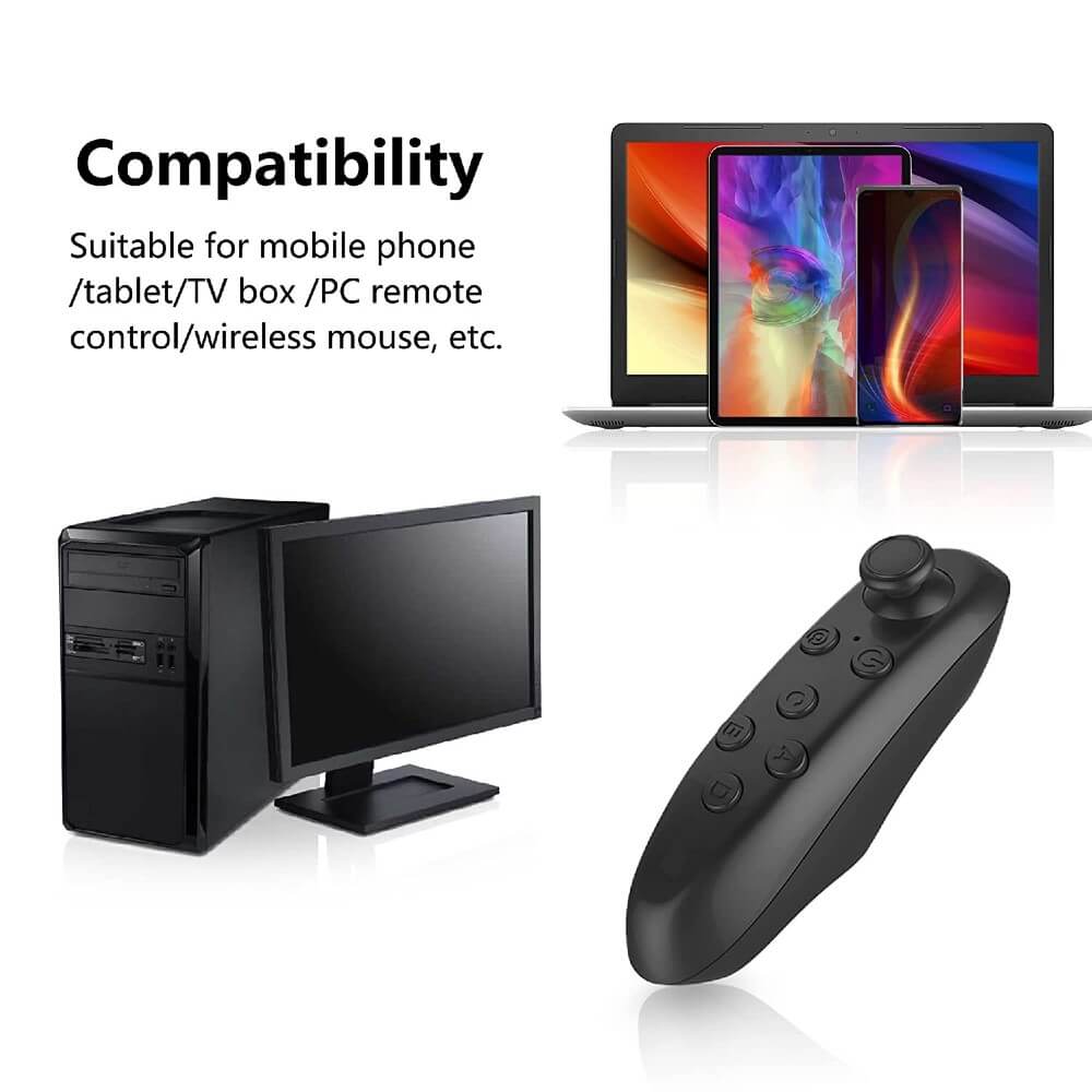 VR Remote Controller Bluetooth Gamepad Control Video Game Selfie E-Book Nook Page Mouse Virtual Reality Headset PC Tablet Laptop iPhone Smart Phone