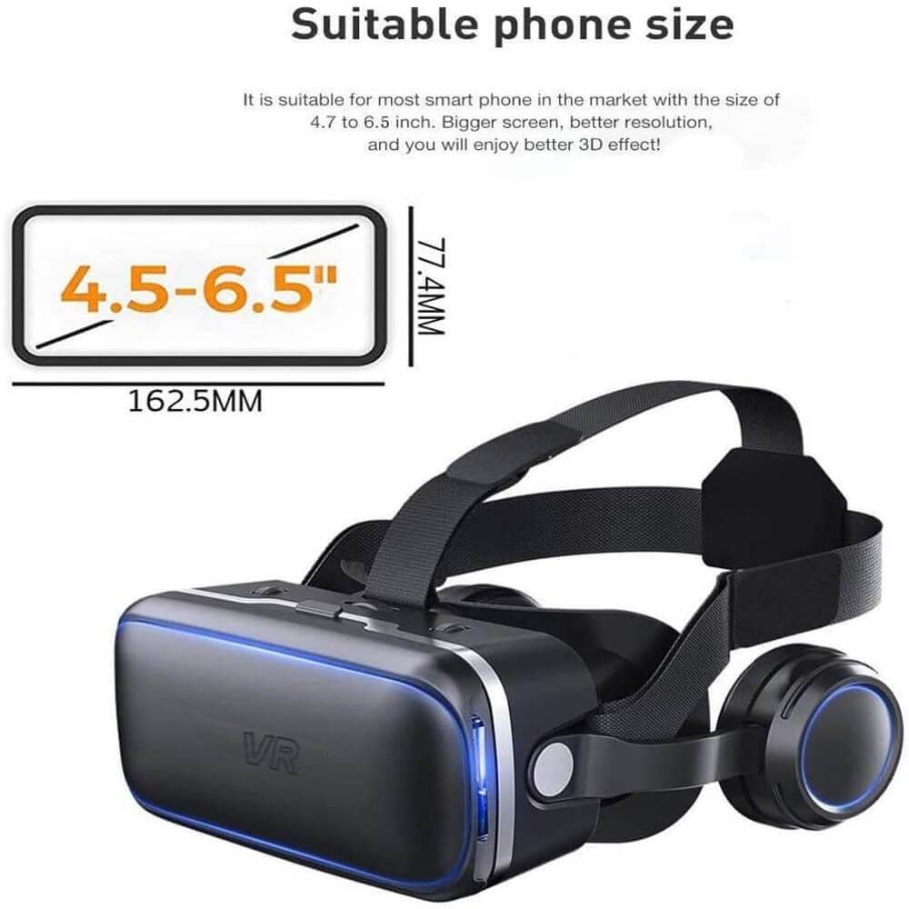 VR Headset with Remote Control 3D Glasses Metaverse Virtual Reality Headset for Metaverse VR Games 3D Movies iPhone and Android