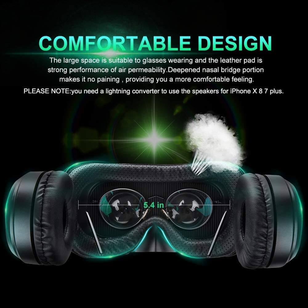 VR Headset with Remote Control 3D Glasses Metaverse Virtual Reality Headset for Metaverse VR Games 3D Movies iPhone and Android