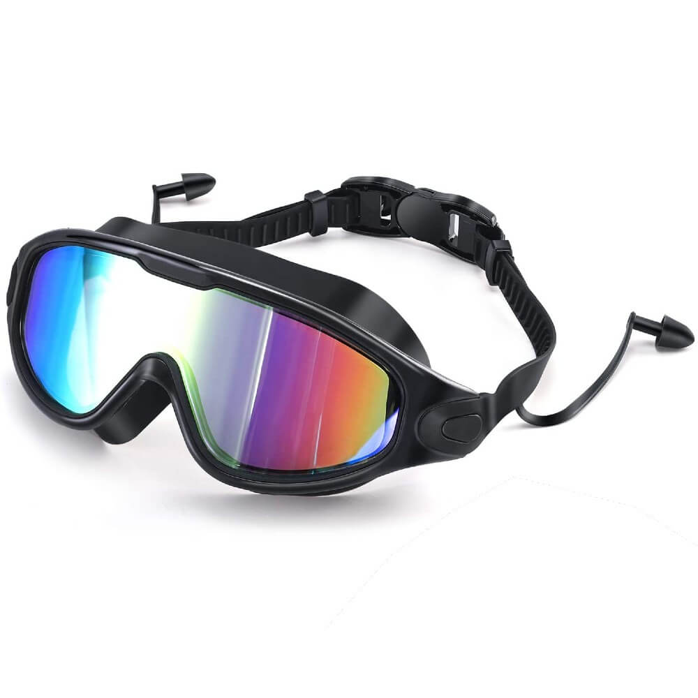 Swim Goggles with Ear Plugs UV Protection No Leaking Anti Fog Lens Swimming Glasses