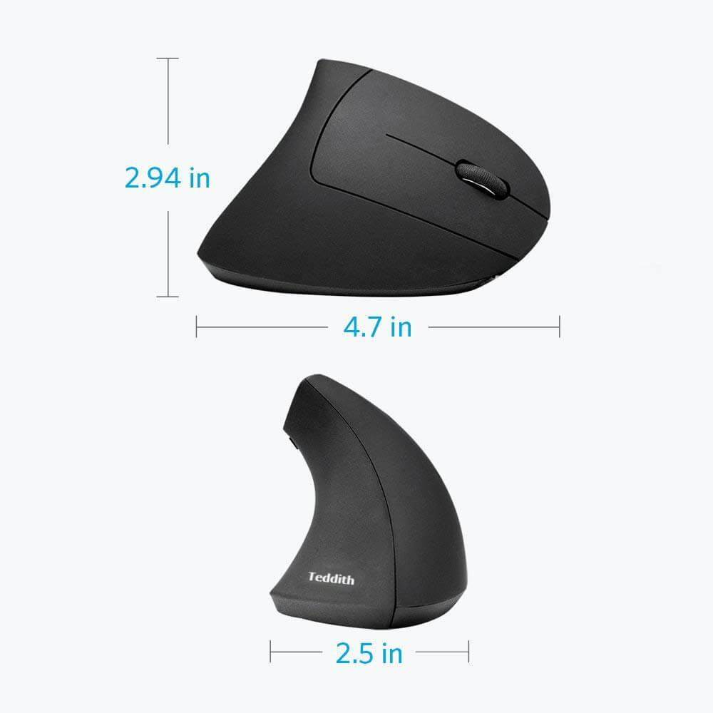 Wireless Right-Handed Vertical Ergonomic Mouse - Blue Light Blocking Glasses Computer Gaming Reading Anti Glare Reduce Eye Strain Screen Glasses by Teddith