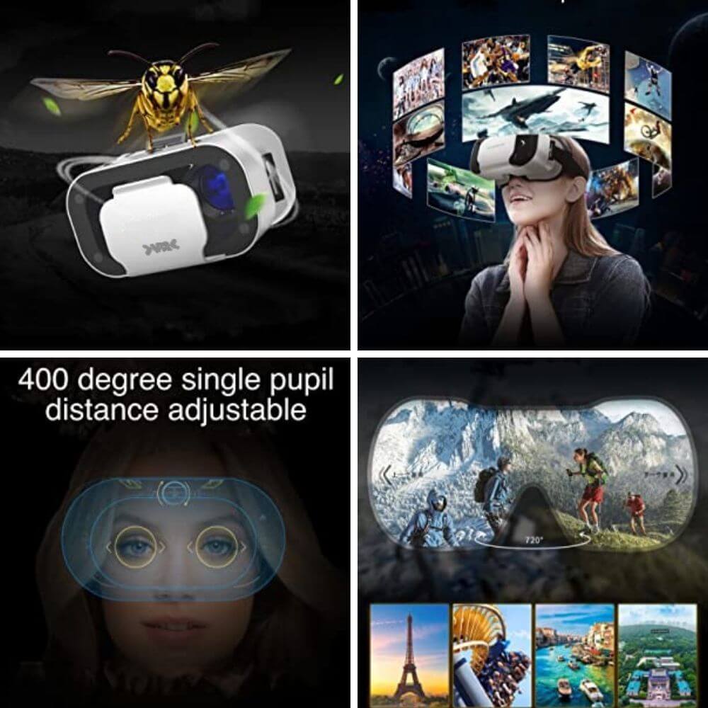 VR Headset Virtual Reality Goggles 3D Glasses Blocking Blue Light for iPhone Android Samsung Smartphones