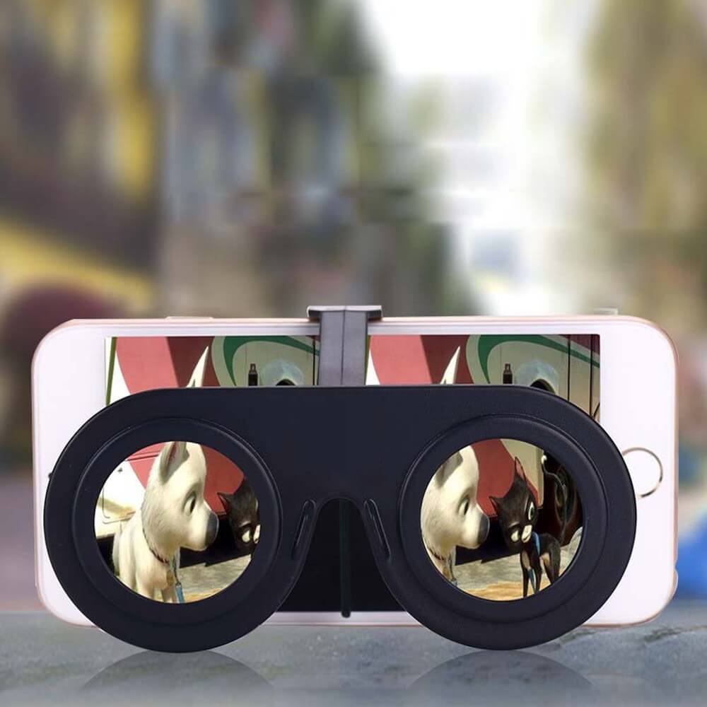 Portable VR Glasses for Smartphone Foldable Mini Virtual Reality Headset Compatible with iPhone and Android