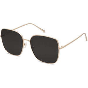 Trendy Oversized Square Metal Frame Sunglasses Flat Mirrored Lens UV Protection for Women Men - Nala