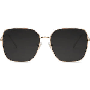 Trendy Oversized Square Metal Frame Sunglasses Flat Mirrored Lens UV Protection for Women Men - Nala