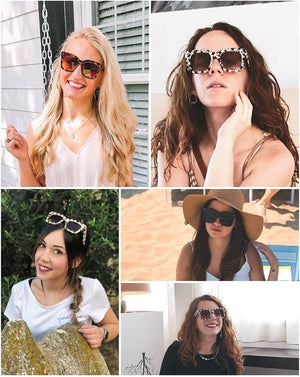 Women's Oversized Sunglasses Luxury Square Classic Retro Style - Alex