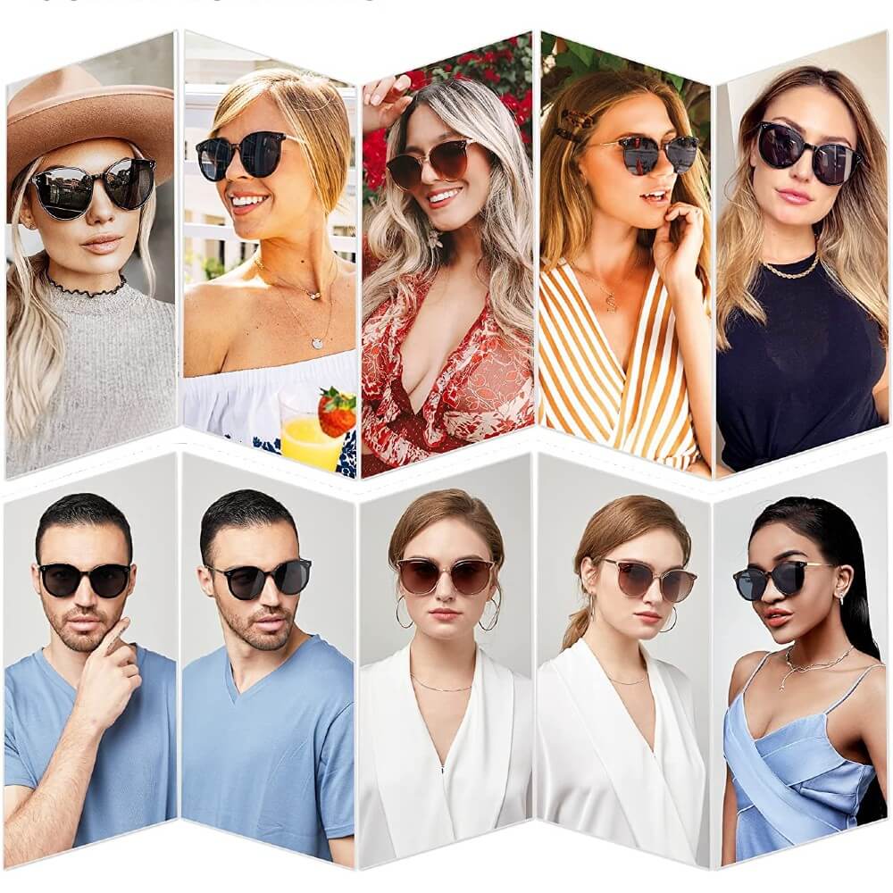 Retro Round Oversized Sunglasses for Women Mirrored Glasses - Louie