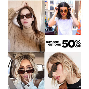 Rectangle Sunglasses Retro Driving Glasses 90s Vintage Fashion Narrow Square Frame - Jessie