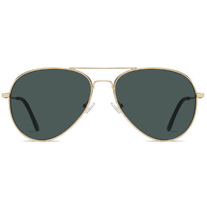 Aviator Reverse Sunglasses Classic Pilot Metal Frame Polarized 100% UV Protection Inverted Concave Lenses Unisex 57 Eyesize Shades