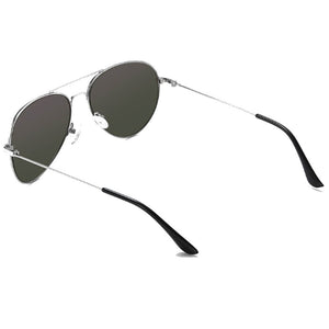 Aviator Reverse Sunglasses Classic Pilot Metal Frame Polarized 100% UV Protection Inverted Concave Lenses Unisex 57 Eyesize Shades