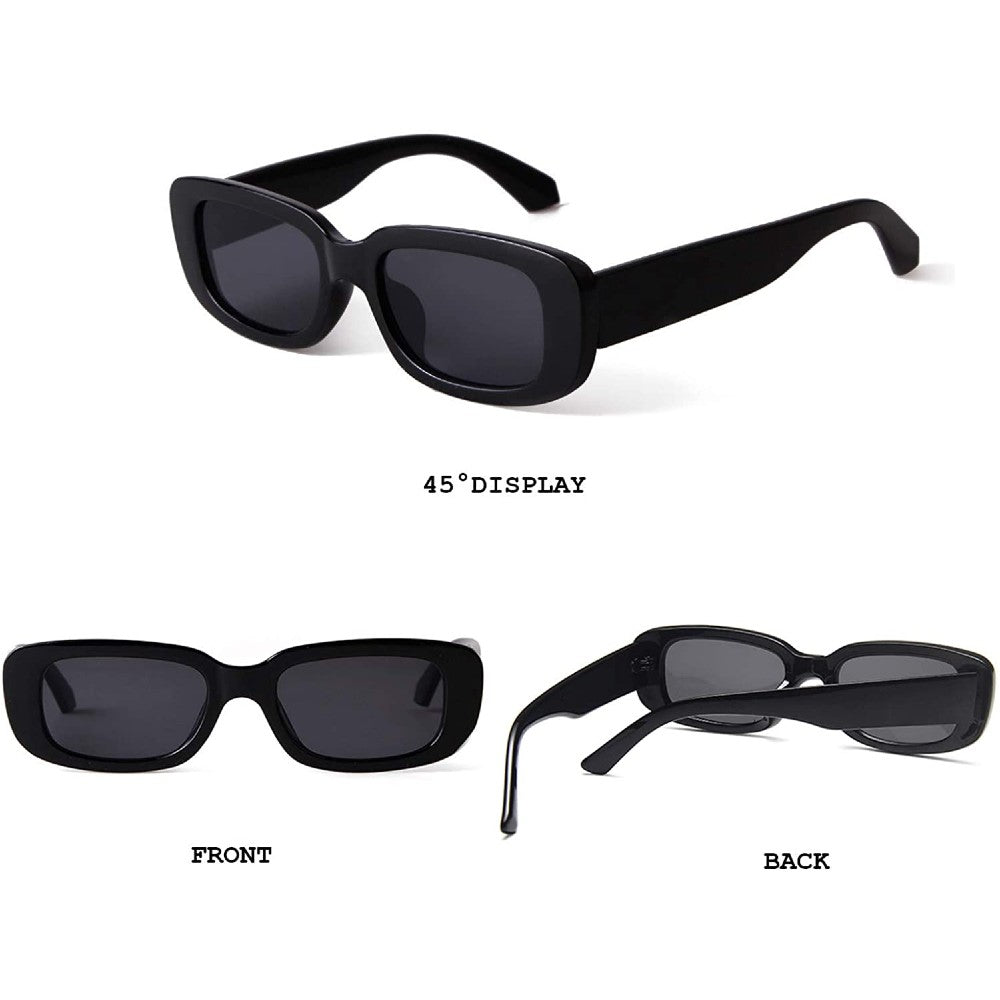 Rectangle Sunglasses Retro Driving Glasses 90s Vintage Fashion Narrow Square Frame - Jessie
