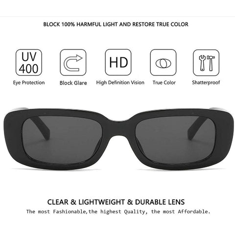 Rectangle Sunglasses Retro Driving Glasses 90s Vintage Fashion Narrow Square Frame - Jessie