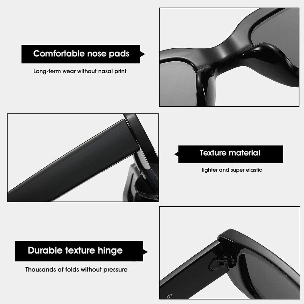 Rectangle Sunglasses Retro Driving Glasses 90s Vintage Fashion Narrow Square Frame - Jessie